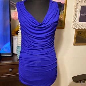 CURRENT AFFAIR WOMEN blue cowl neck top size XL